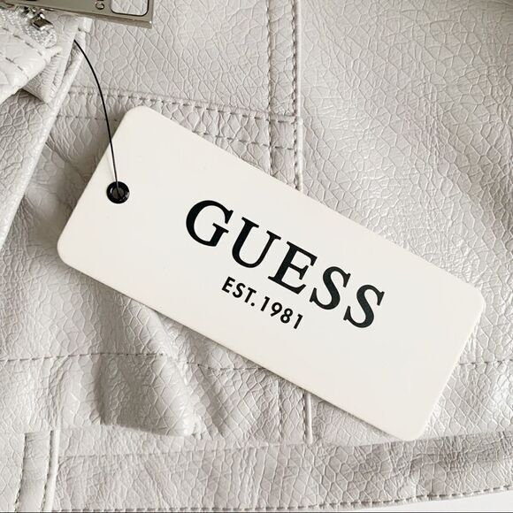 GUESS Faux Leather Crop Moto Jacket! - Picture 7 of 11